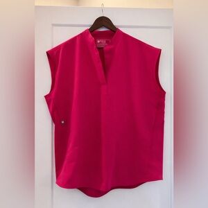 FIGS Technical Collection Sleeveless Scrub Top Pink Size L